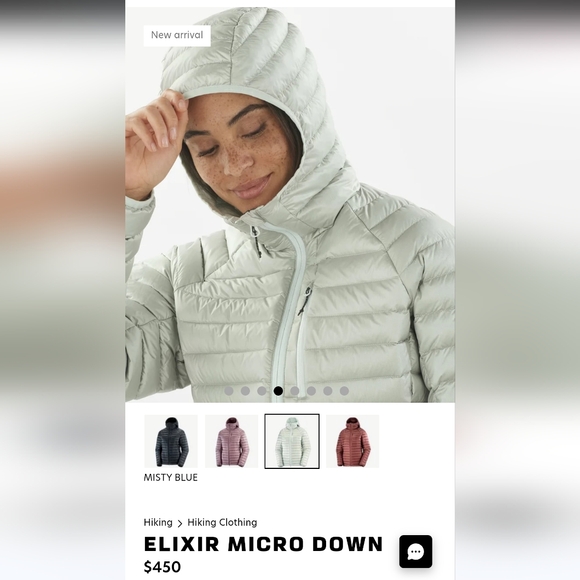 Salomon Elixir Micro Down Hooded Jacket - Misty Blue - Picture 3 of 7